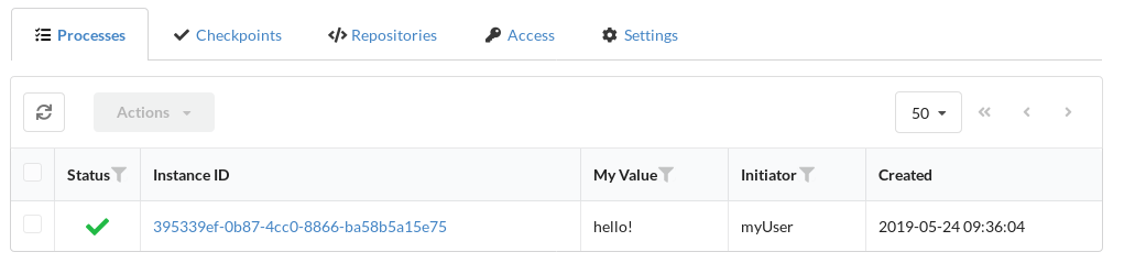 process list with custom column from metadata